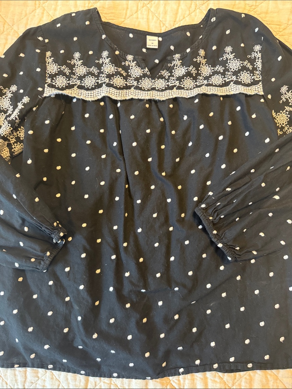 Old Navy polka dot embroidered eyelet top